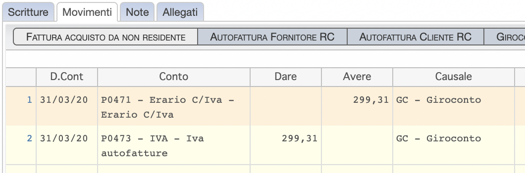 Giroconto IVA da integrazione non detraibile